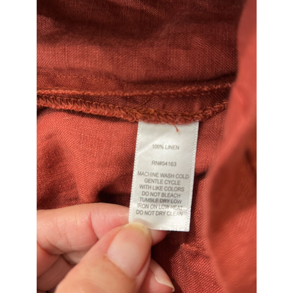 Marc New York Linen Orange Rust Drawstring Waist … - image 3